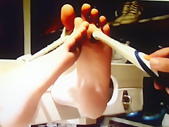 my feet tickled in stocks