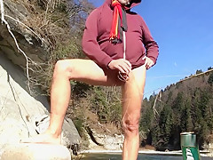 naked bear showing off his nudist paradise