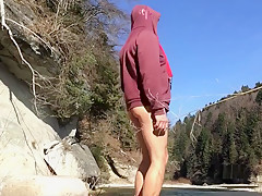 naked bear showing off his nudist paradise