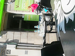 no panties in cafe