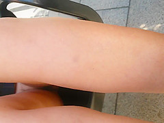 no panties in cafe