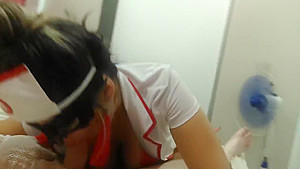nurse suck and kicks from anal sex