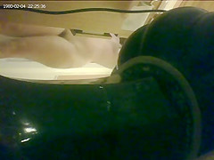 pert tits and neat pussy about to shower
