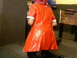 redhair mature regina latex solo