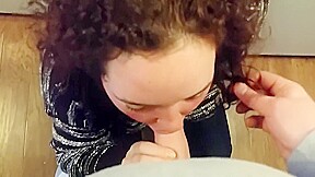 redhead slut blowing me while cooking me dinner