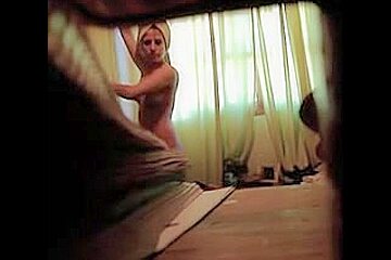 solo girl spied dressing after the shower