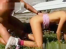 teen 18+ Debbie gets fucked in the ass outdoor