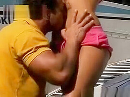 teen 18+ Debbie gets fucked in the ass outdoor