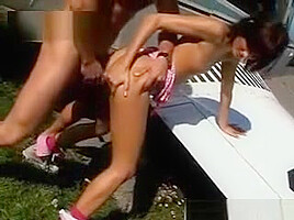 teen 18+ Debbie gets fucked in the ass outdoor