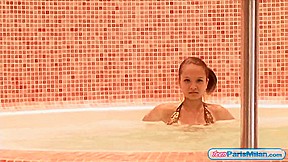 teen 18+ Paris Milan in a Bikini taking Jacuzzi just to tease you