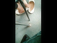 teen 18+ Shoeplaying White Flats