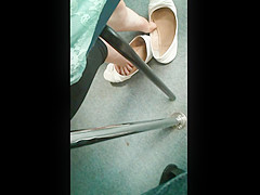 teen 18+ Shoeplaying White Flats