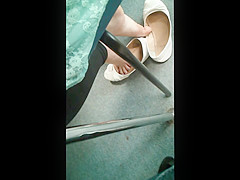 teen 18+ Shoeplaying White Flats