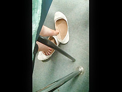 teen 18+ Shoeplaying White Flats