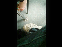teen 18+ Shoeplaying White Flats