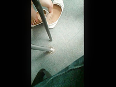 teen 18+ Shoeplaying White Flats