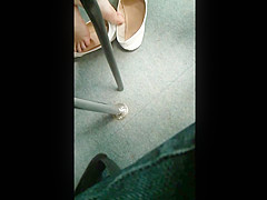 teen 18+ Shoeplaying White Flats