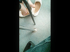 teen 18+ Shoeplaying White Flats
