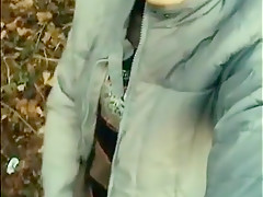 teen 18+ walking with big black vibrating dildo in ass - prostate destroyed