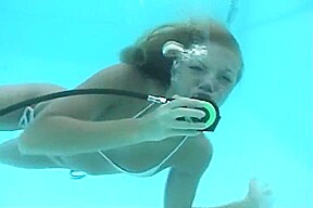 underwater scuba with silver bikini