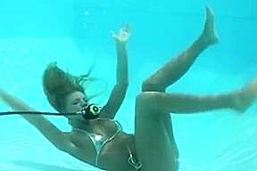 underwater scuba with silver bikini