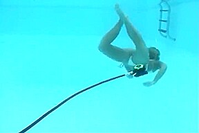 underwater scuba with silver bikini