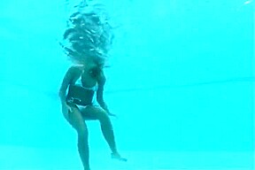 underwater scuba with silver bikini