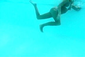 underwater scuba with silver bikini