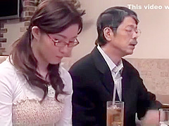 wearing glass gets fucked by her step brother in the kitchen
